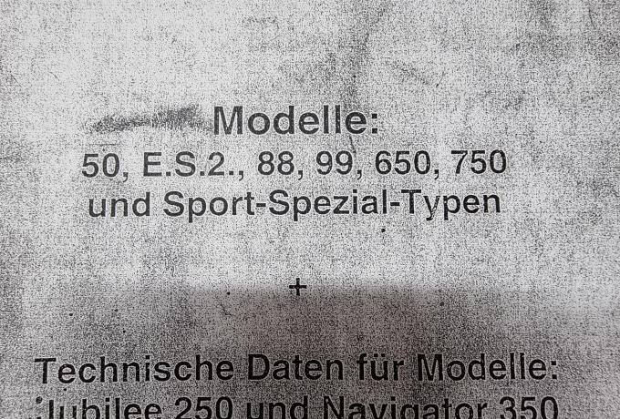 Norton 50, ES2, 88, 99, 650, 750 Handbuch und Betriebsanweisung Copy