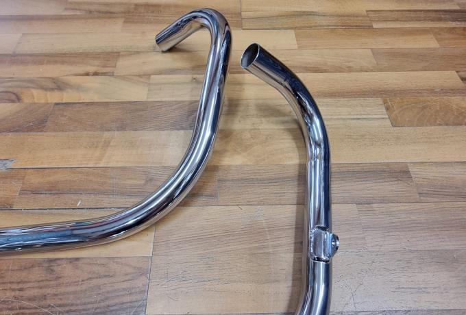 Triumph OIF Exhaust Pipes Pair Push In. Unbalanced 1972