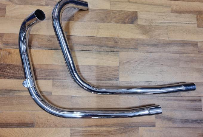 Triumph OIF Exhaust Pipes Pair Push In. Unbalanced 1972