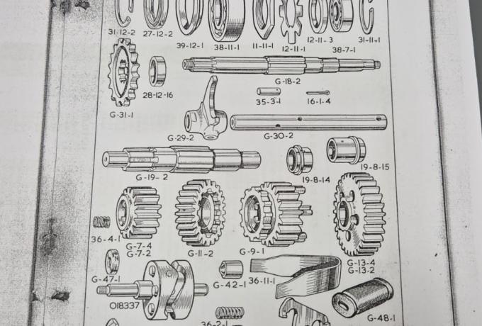 Matchless Super Clubman G9 Spares List 1952