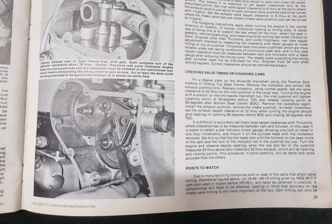 Velocette BMS All years of Velocette Viper / Venom / Truxton 350 & 500cc Singles