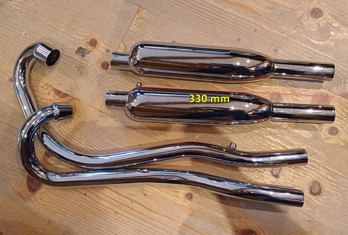 Triumph 650cc. TR6C. High Level Exhaust Set. cross over 1967-72