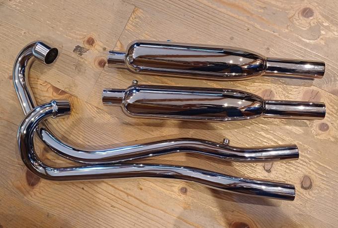 Triumph 650cc. TR6C. High Level Exhaust Set. cross over 1967-72