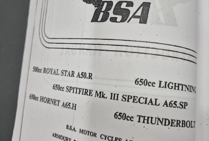 BSA A50 / A65 Instruction Manual