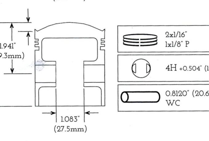 Ariel Piston NG. NH. Red Hunter CR 7.5:1 +060 = 73.5 mm