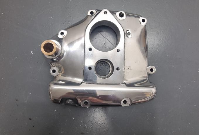 Velocette Gearbox End Cover Assembly / polished