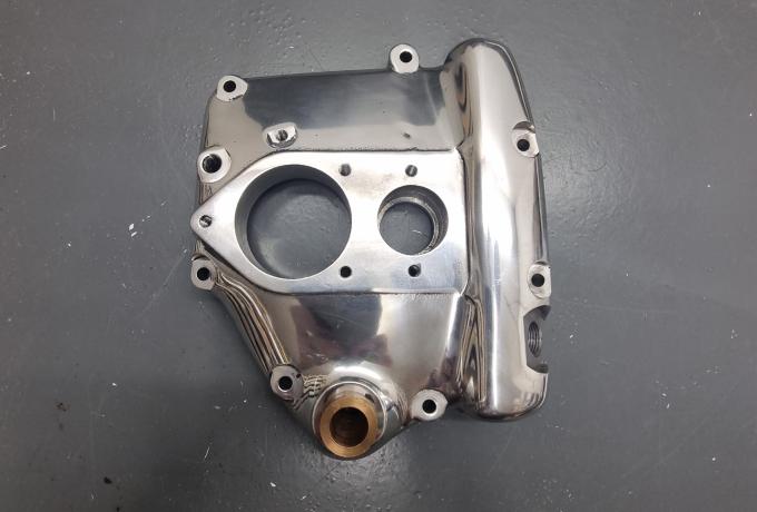 Velocette Gearbox End Cover Assembly / polished