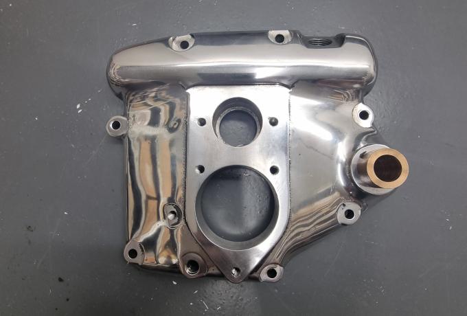 Velocette Gearbox End Cover Assembly / polished