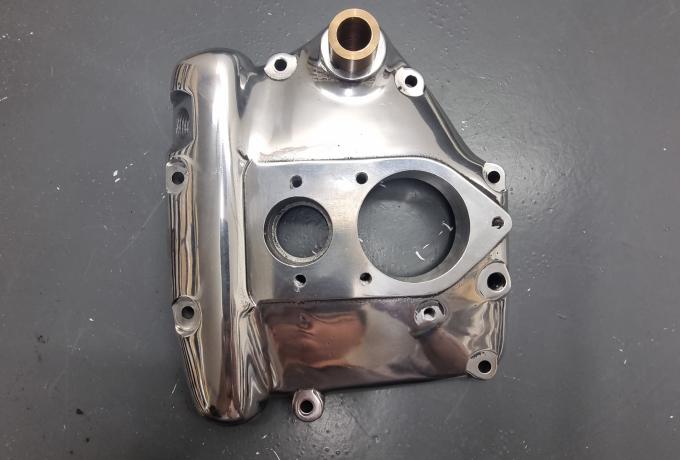 Velocette Gearbox End Cover Assembly / polished