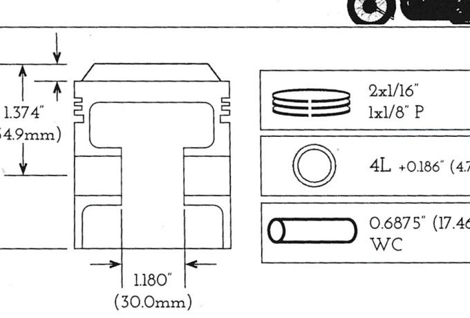Ariel Square Four / 4 MKII , 4G, Piston +020 995cc, OHV