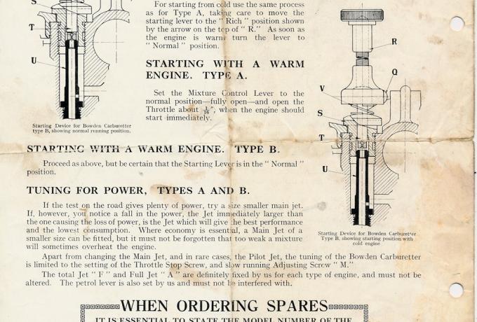 The Bowden Carburettor - Its principle and Working described