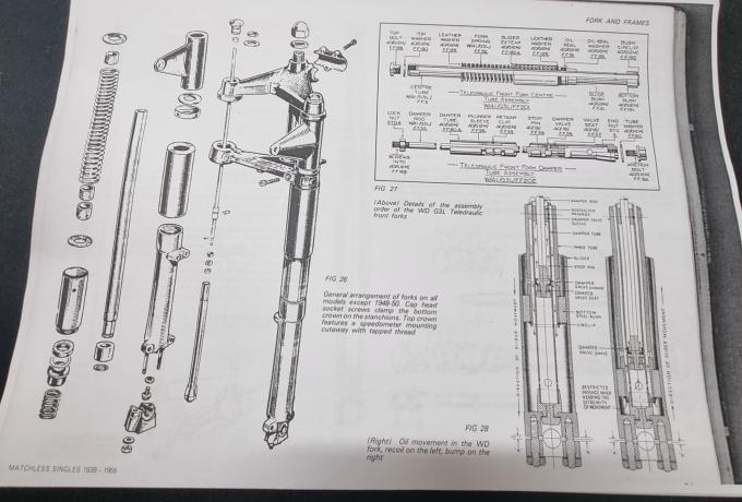 Matchless 350 & 500cc Replacement Parts Catalouge, Workshop Manual and Technical Data Copy 1939-1955
