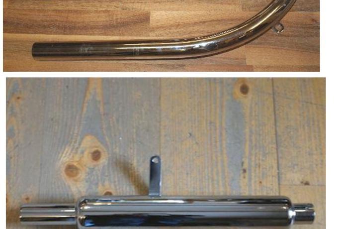 BSA B31/B33. Exhaust System Rigid. 350 cc. 1939-1950 1 5/8“