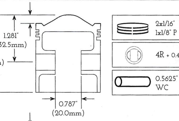 Triumph 3T JP Piston Pair + 040. 1946-