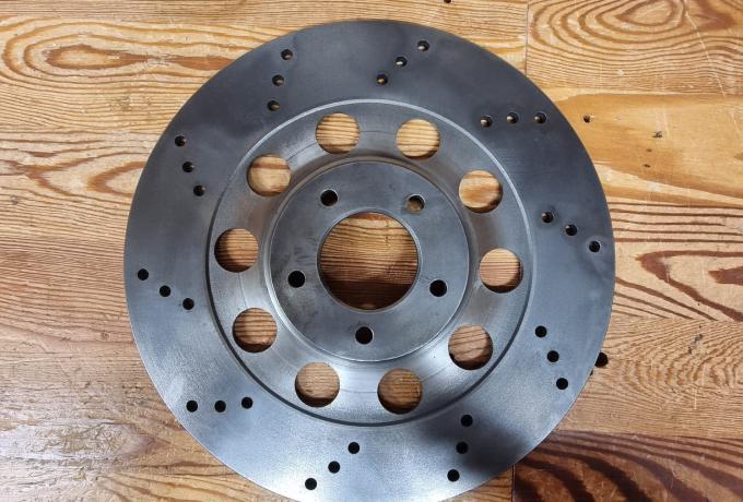 Norton Brake Disc. Lightened Drill Pattern. RHS