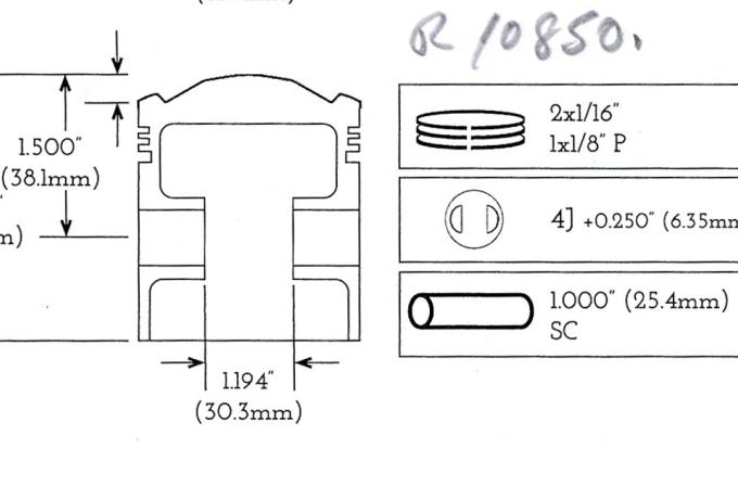 Ariel Mod. E. Kolben 497 CC. OHV. 1 cyl. 1927-1928 +060. 83,3 mm