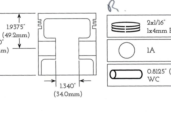 Ariel SV 600cc. 550 cc JP Piston STD. 