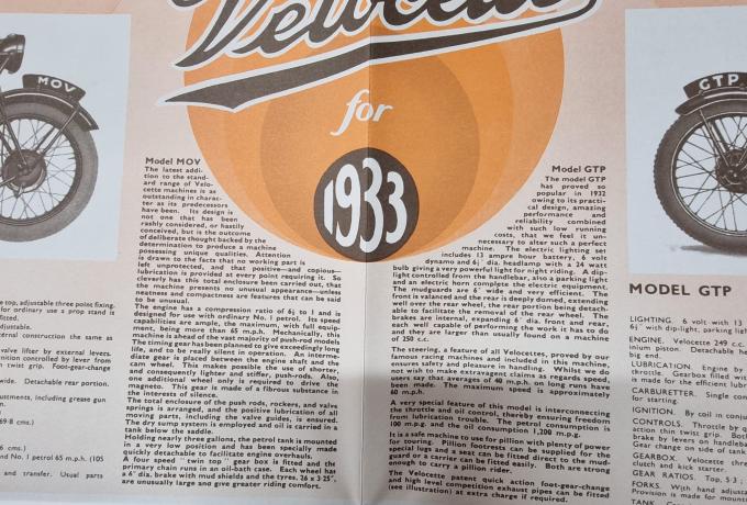 Velocette Sales Brochure 1933