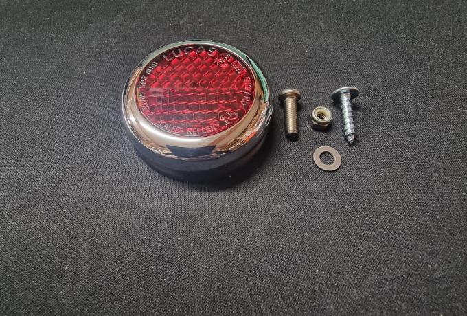 Lucas Reflector Red with outer chrome Ring TR. RER25