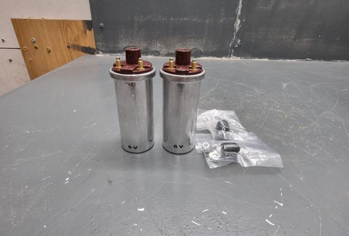 Ignition Coil Pair 6V. Lucas Replica. 