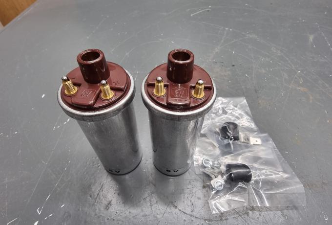 Ignition Coil Pair 6V. Lucas Replica. 