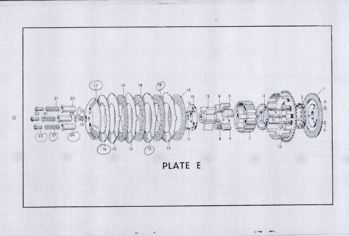 Norton Clutch ES2. Mod. 50. 88. 99 Dominator Spare parts book drawing