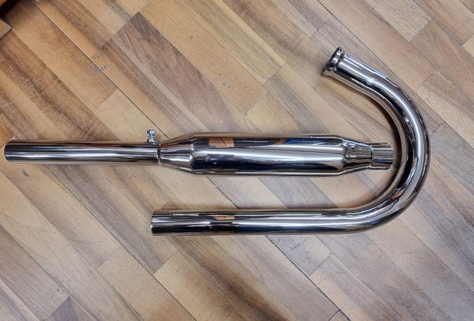 AJS K4 Exhaust System. Exhaust Pipe and Silencer. Chrome. 