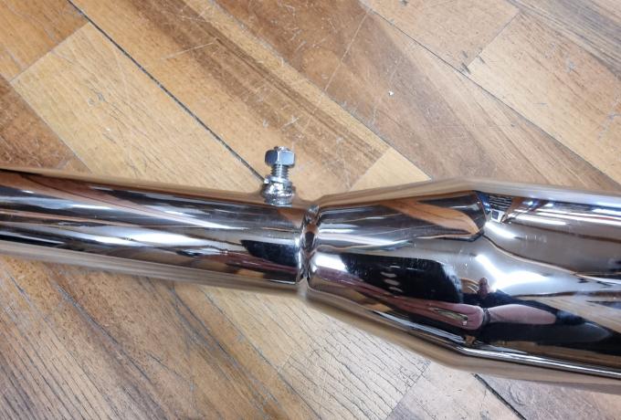AJS K4 Exhaust System. Exhaust Pipe and Silencer. Chrome. 