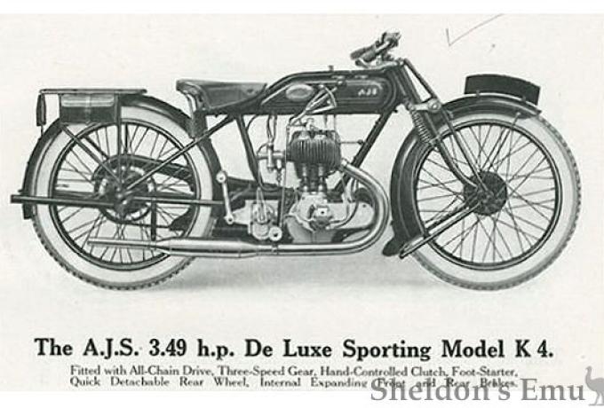 AJS K4 Exhaust System. Exhaust Pipe and Silencer. Chrome. 