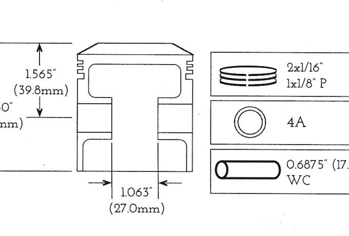 BSA A7 500cc, O.H.V. Piston Pair +060, 1950 -61