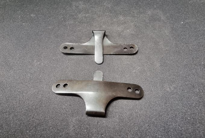 BSA. Petrol Tank Badge Clips black. Pair