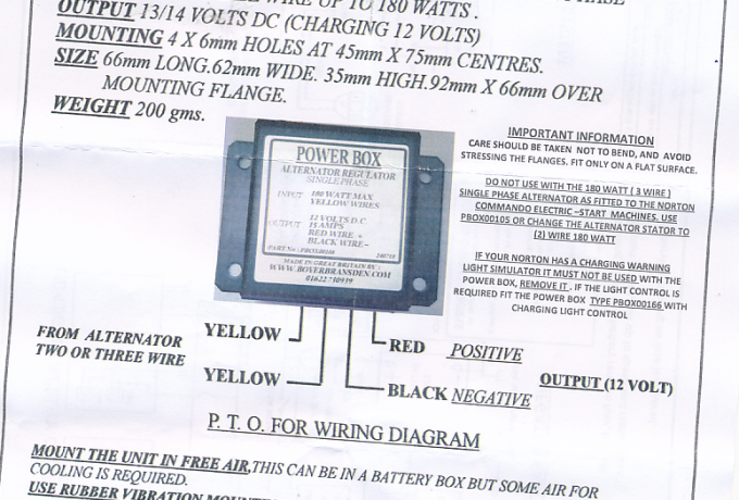 Power Box f. single Phase Alternators 12V