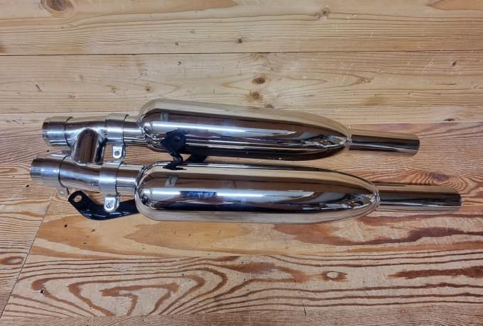 Triumph High Level Silencer Set. 1/2". Slimeline