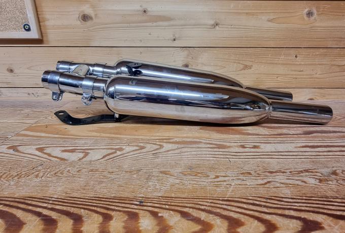 Triumph High Level Silencer Set. 1/2". Slimeline