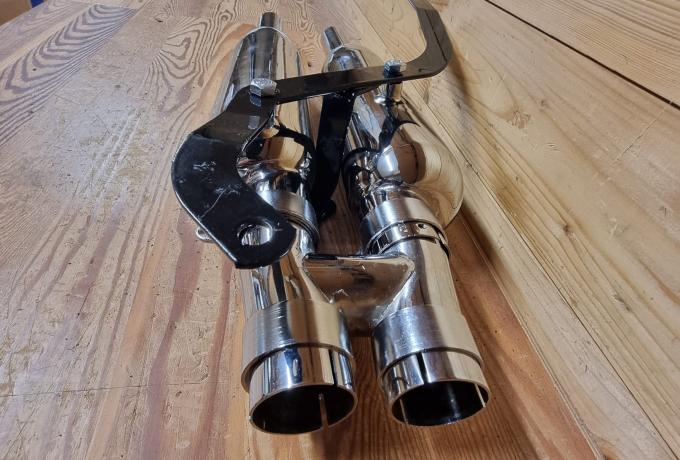 Triumph High Level Silencer Set. 1/2". Slimeline