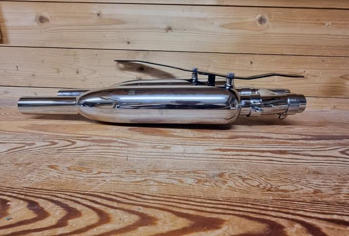 Triumph High Level Silencer Set. 1/2". Slimeline
