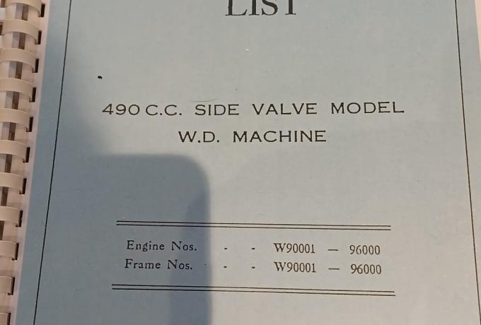 Maintenance Manual and Instruction Book for Motorcycle Solo Norton "16H" 490c.c S.V.