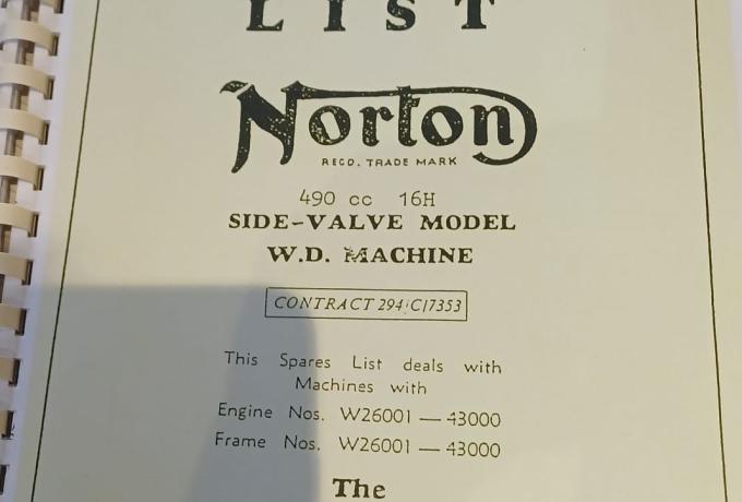 Maintenance Manual and Instruction Book for Motorcycle Solo Norton "16H" 490c.c S.V.