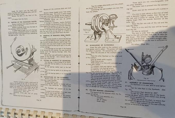 Maintenance Manual and Instruction Book for Motorcycle Solo Norton "16H" 490c.c S.V.