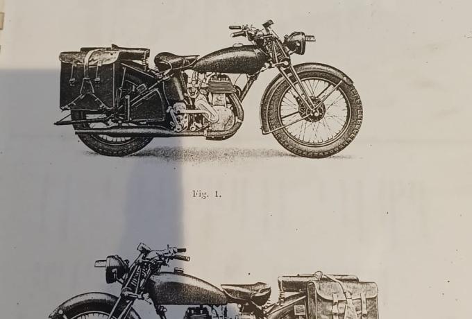 Maintenance Manual and Instruction Book for Motorcycle Solo Norton "16H" 490c.c S.V.