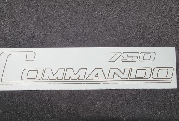 Norton 750 Commando. Decal / Sticker. Black with Gold Outline. Dryfix