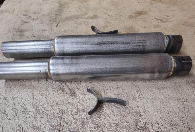 Brough Superior. Silencer Pair Plain. 2"