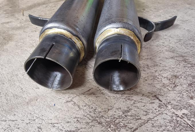 Brough Superior. Silencer Pair Plain. 2"