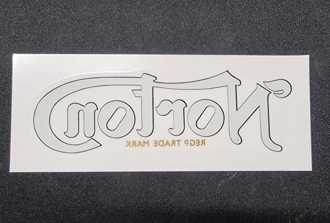 Norton Reg Trade Mark Decal / Sticker. Gold / Black. Vinyl