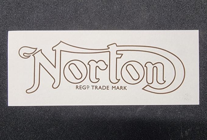 Norton Reg Trade Mark Decal / Sticker. Gold / Black. Vinyl