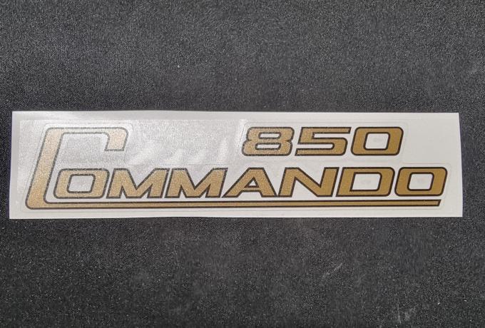 Norton Commando 850. Decal / Sticker. side Cover. Gold, Black Edging. Vinyl