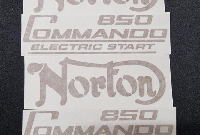 Norton Commando 850 Elektric Start. Decal / Sticker Set. Gold. Vinyl. 