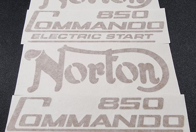 Norton Commando 850 Elektric Start. Decal / Sticker Set. Gold. Vinyl. 