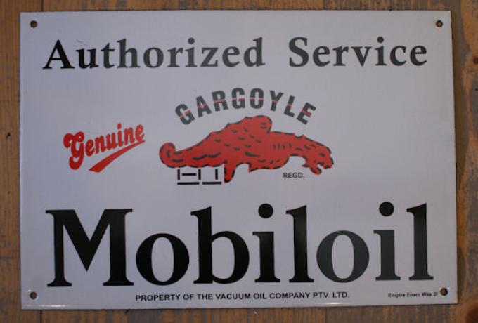 Schild Emaille "Mobil Oil" 275mm x 401mm
