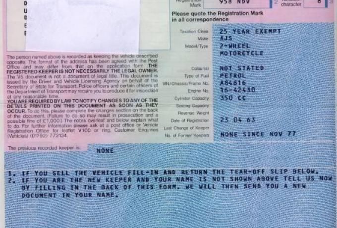 AJS M16S  350cc short stroke 1963  